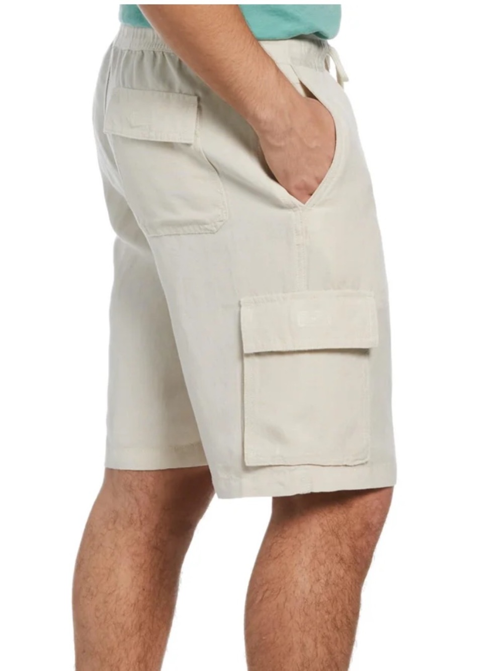 Cubavera Men's Cream Linen Cargo Shorts
